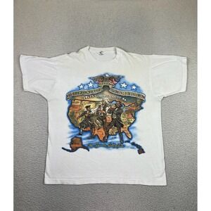 VTG Atlantis Shirt Mens XL White USA Map Patriotic Single Stitch 1987 80s